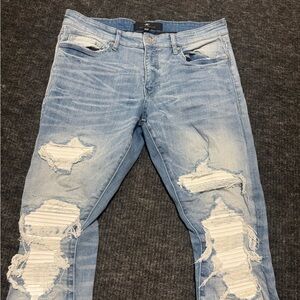 Jordan Men's Light Blue Ripped Skinny Jeans